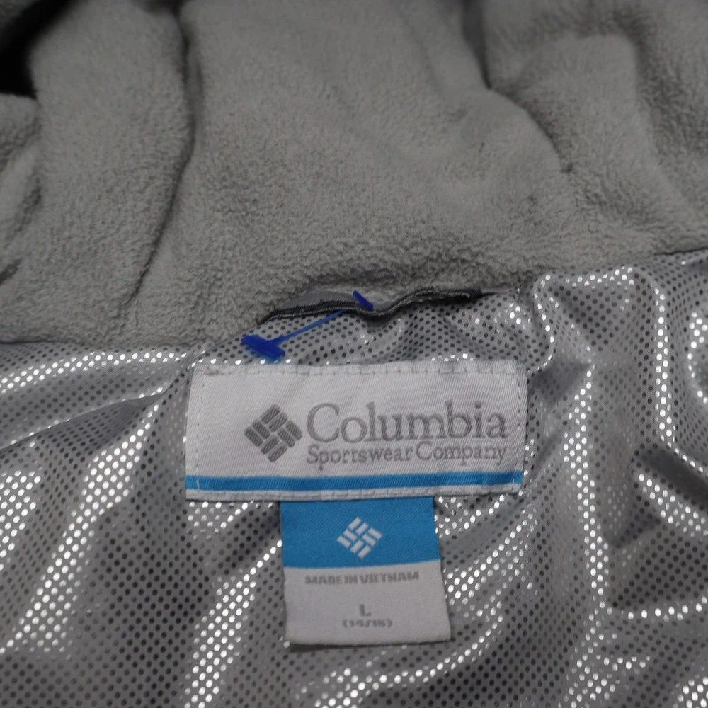Columbia Ski Jacket Kids Large 14/16 White Marble Print Omni-Heat Insulated Hood